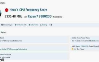 不可思议：锐龙7 9800X3D成功超频7335MHz！创下新世界记录