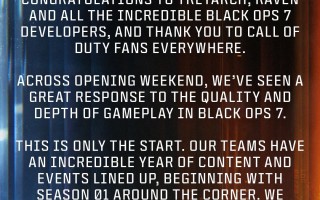 《使命召唤：黑色行动7》被骂惨了！动视发文感谢玩家们鞭策
