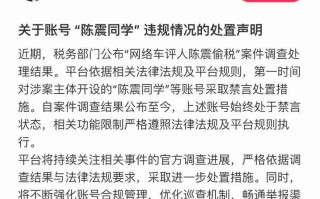 小红书发布 “陈震同学”账号处置声明：始终处于禁言状态