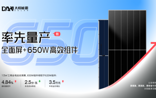 大恒能源：全面屏+650W高效组件率先量产