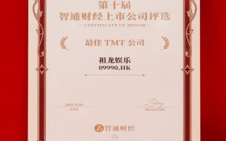 祖龙娱乐三度荣膺“最佳TMT公司”奖，行业影响力稳步提升