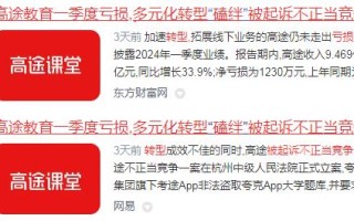 高途教育一季度亏损，多元化转型“磕绊”被起诉不正当竞争