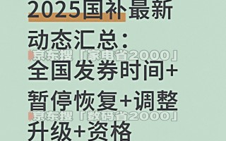 国补政策2025年最新消息：新一轮国家消费补贴（国补）10月20日恢复继续领取入口，持续到2025年12月31日结束
